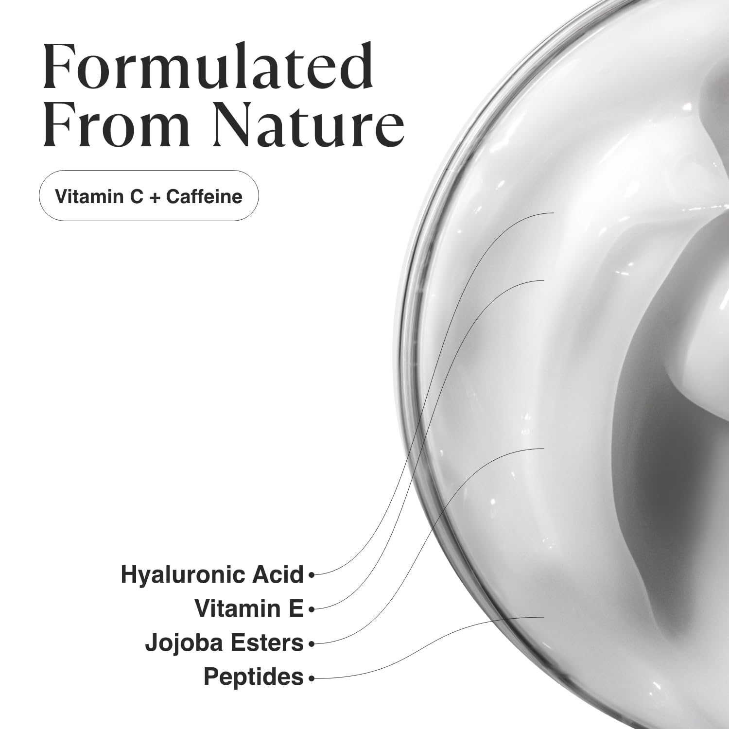 MATKAS Korean Vitamin C Eye Cream for Dark Circles and Puffiness, Bags, Wrinkles, Hydrating, Energizing, Brightening Under Eye Cream Anti Aging, Puffy Eyes Treatment - Caffeine, Peptides, Vitamin E